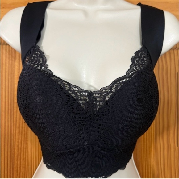 2-Pack Black / Cream Lace Sports Bra Camis – Size XXL (Fits XL/XXL) - Picture 5 of 8